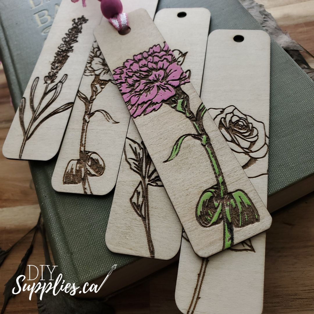 Floral Bookmark Set - Ready to Paint or Decorate Set of 4