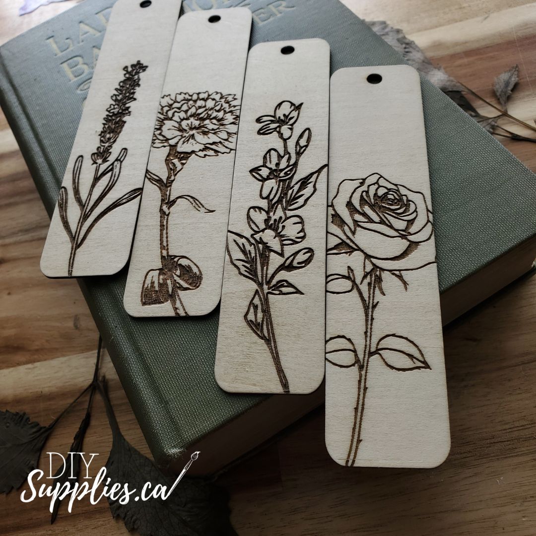 Floral Bookmark Set - Ready to Paint or Decorate Set of 4