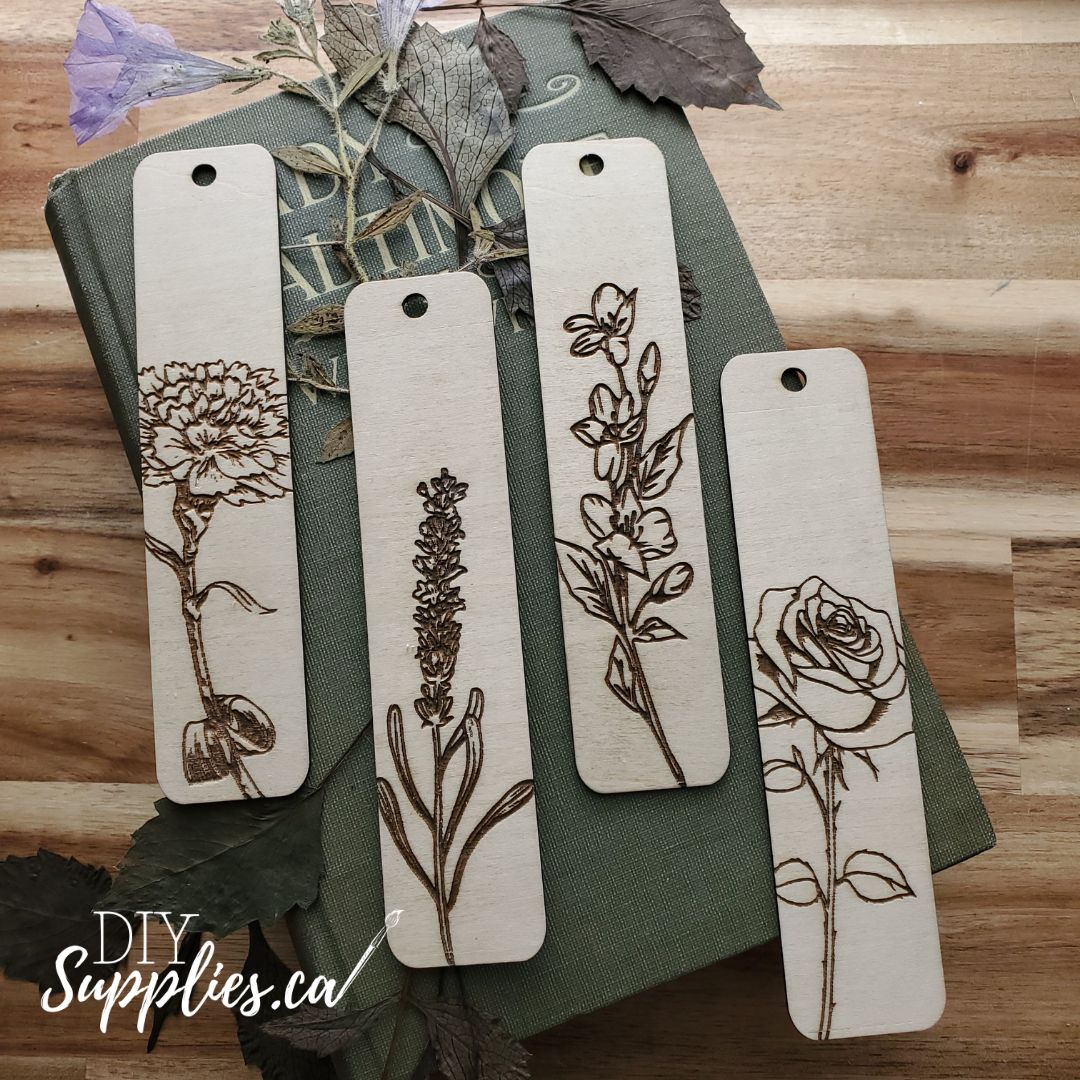 Floral Bookmark Set - Ready to Paint or Decorate Set of 4