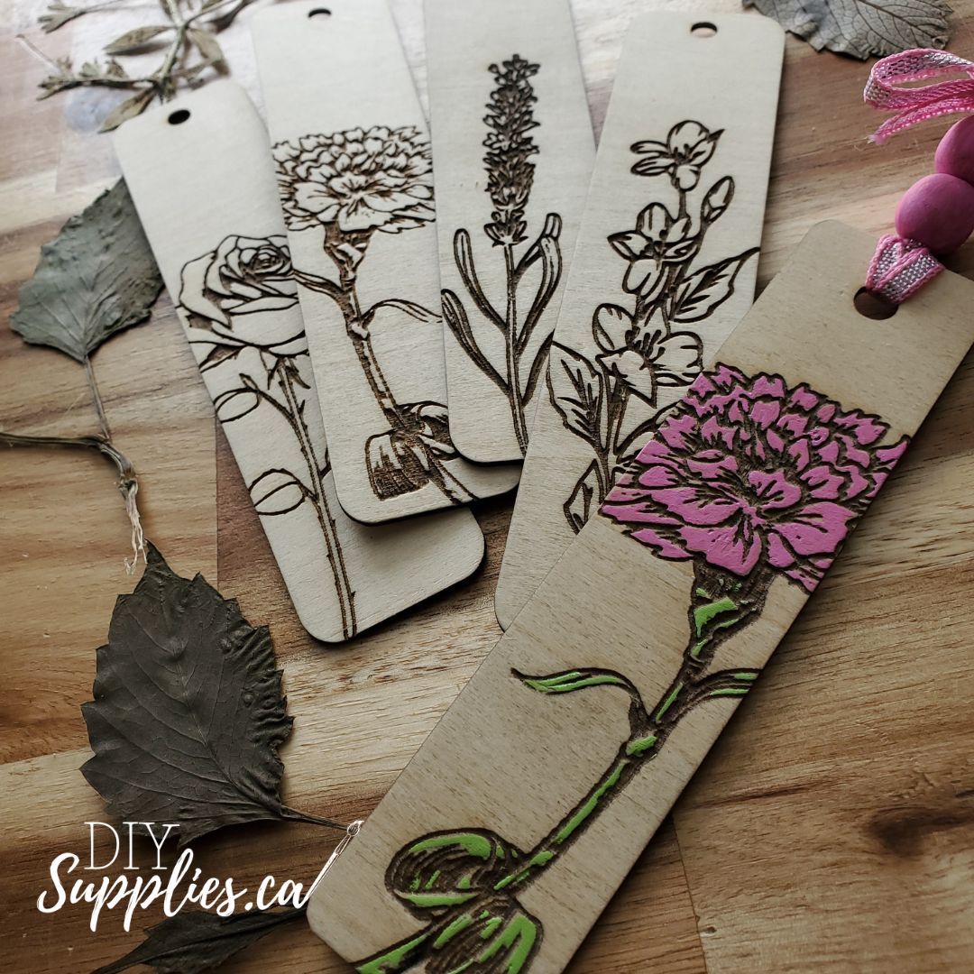 Floral Bookmark Set - Ready to Paint or Decorate Set of 4