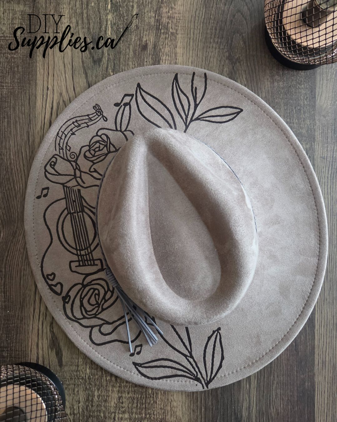 Music Lover's Cowgirl Hat - Burnt & Brushed Art Hat