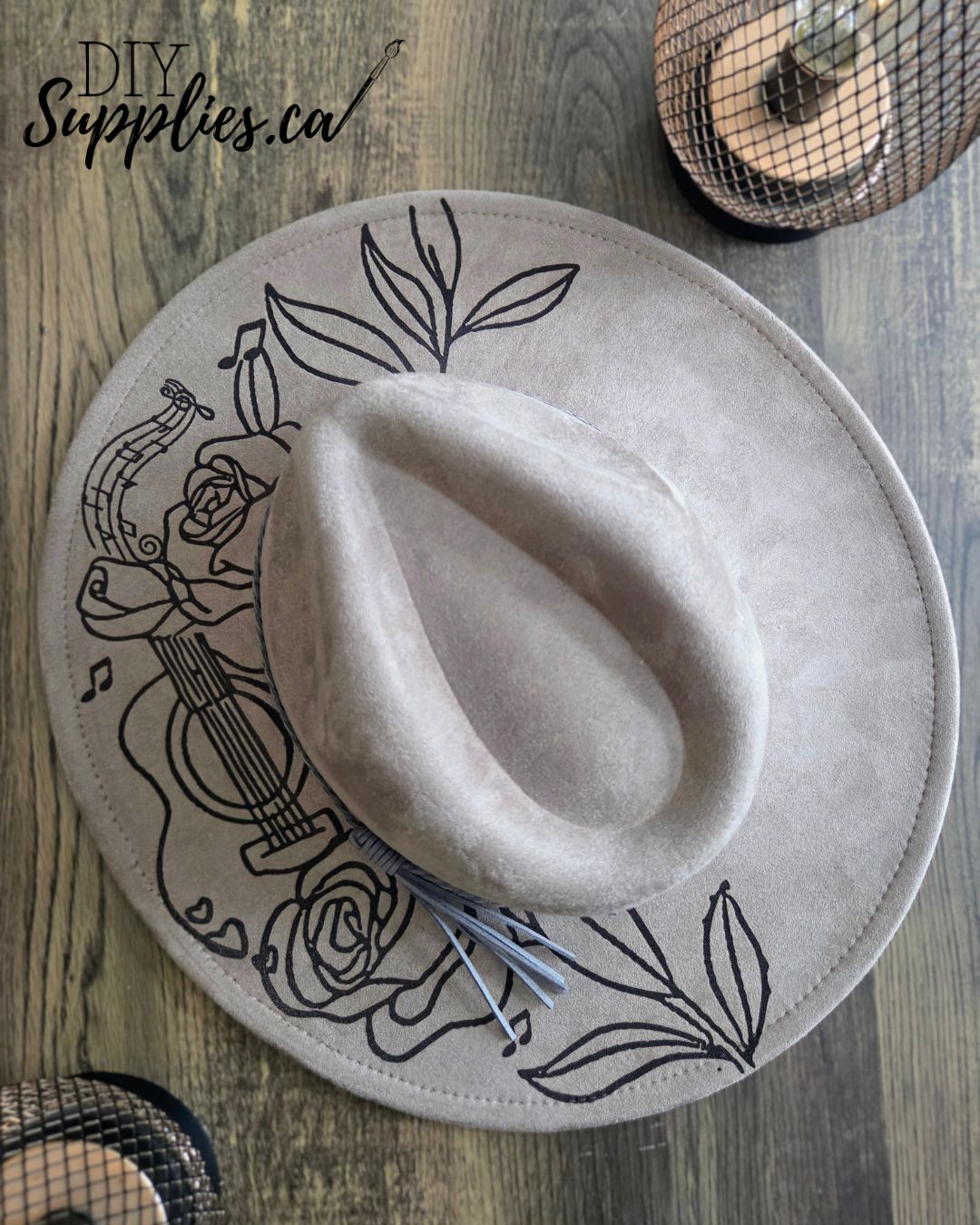Music Lover's Cowgirl Hat - Burnt & Brushed Art Hat