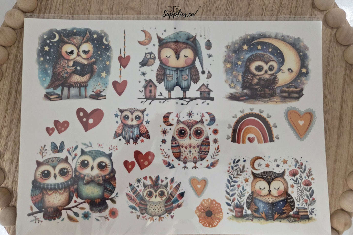 Water Transfer -Night Owls 8.5 x 11  Transfer Sheet