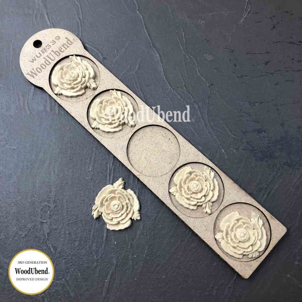 Pack of Five Small Leafed Roses WUB0339 4x4cm SKU