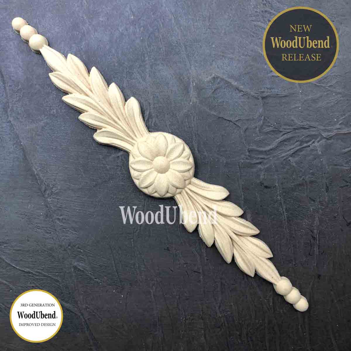 Pack of Two Floral Pediments WUB6021 4.5×26.5cm SKU