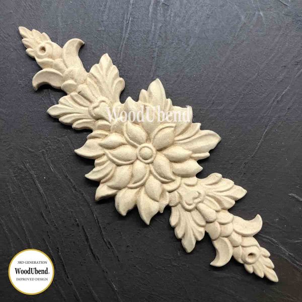 Pack of Two Flower Leaf Pediments WUB1221 10x26cm SKU