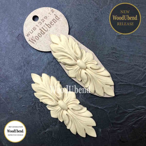 Pack of Two Leafy Pediments WUB1329.12 4.5x12cm SKU