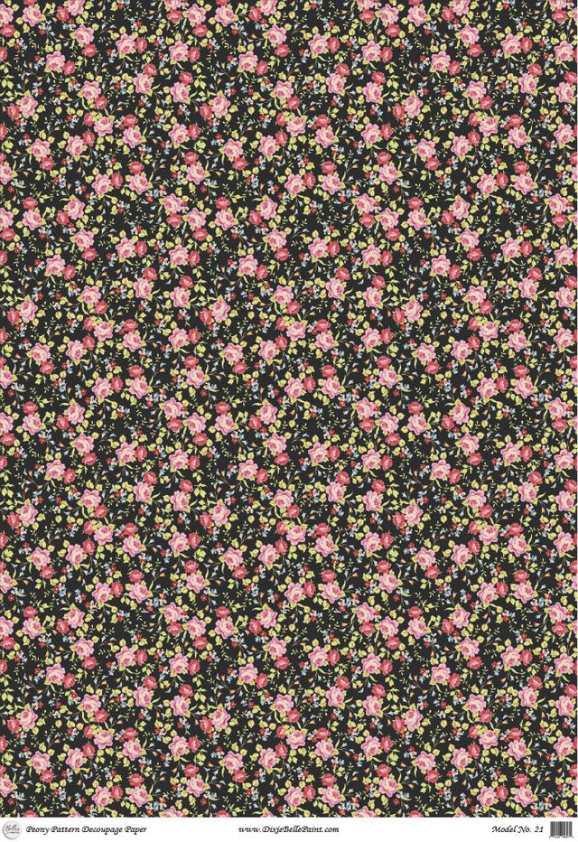 Belles and Whistles A1 Rice Decoupage Paper - Peony Pattern