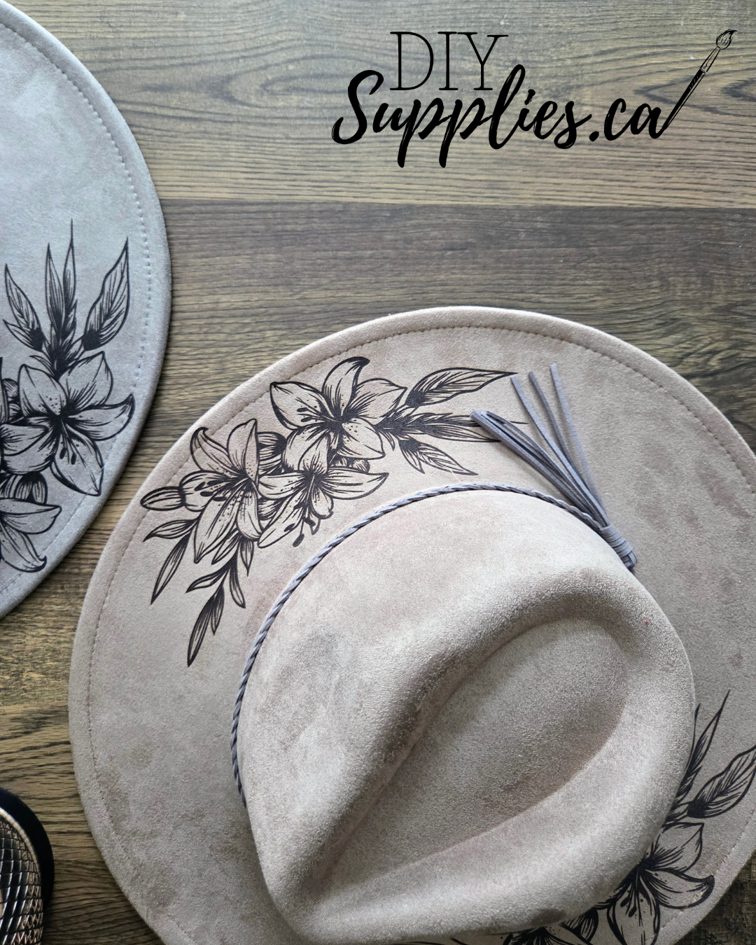 Lovely Lilies Cowgirl Hat - Burnt & Brushed Art Hat