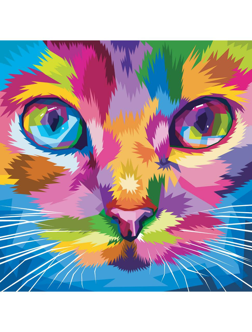 Rice Decoupage Paper - Rainbow Kitty