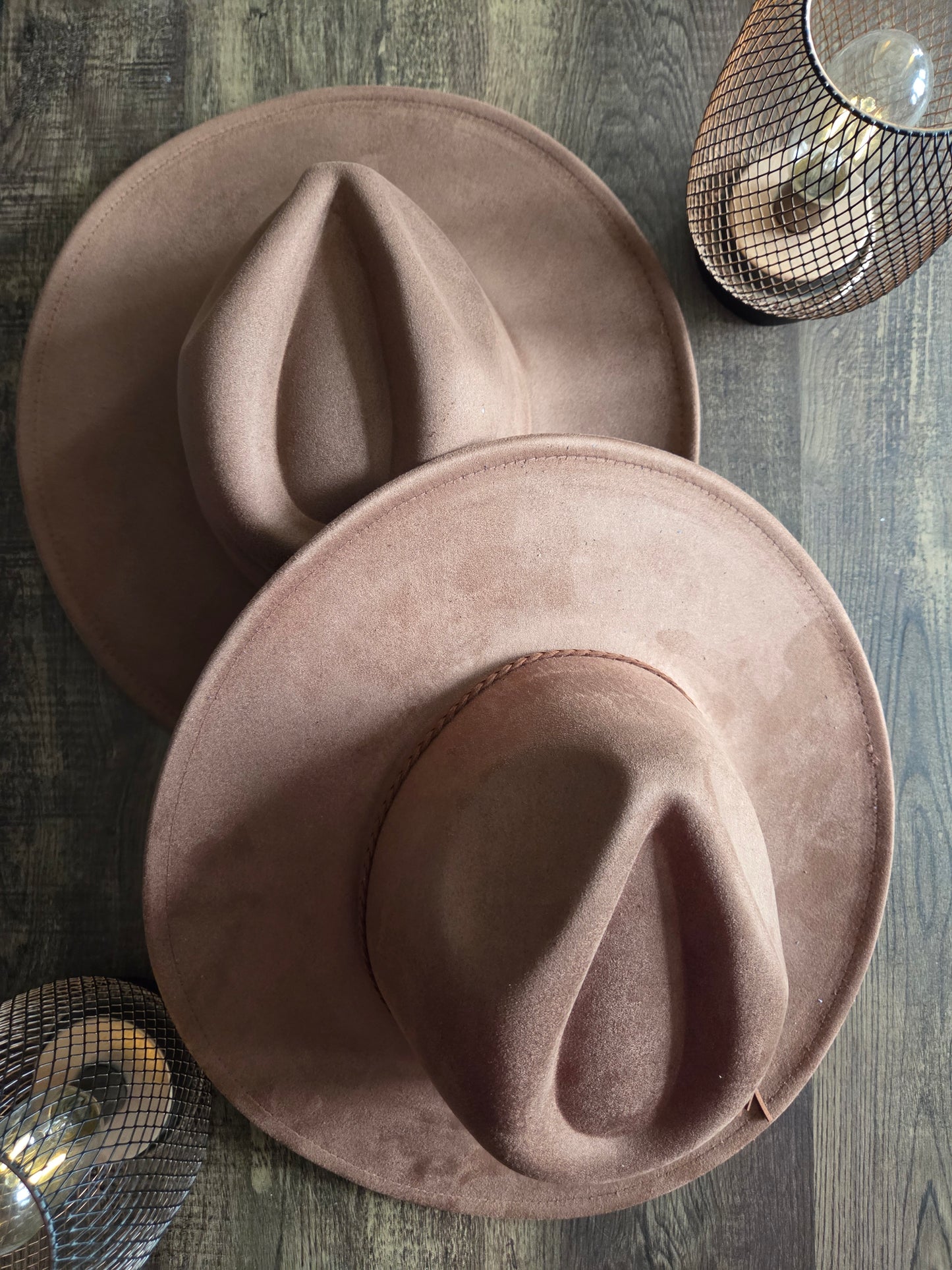 Plain Tear Drop Brown Burnt & Brushed Hat Blank