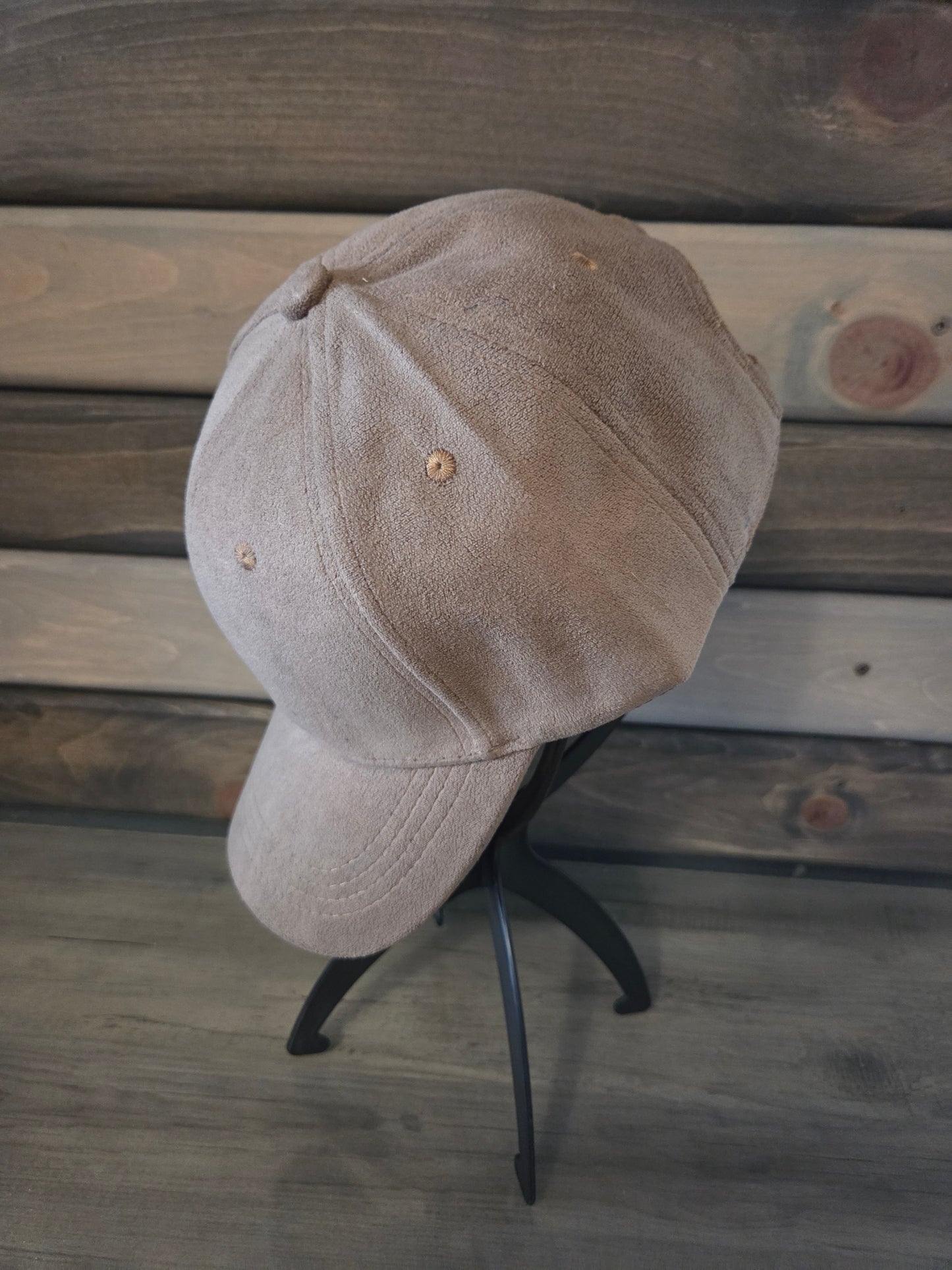 Suede Baseball Cap Plain - Light Brown