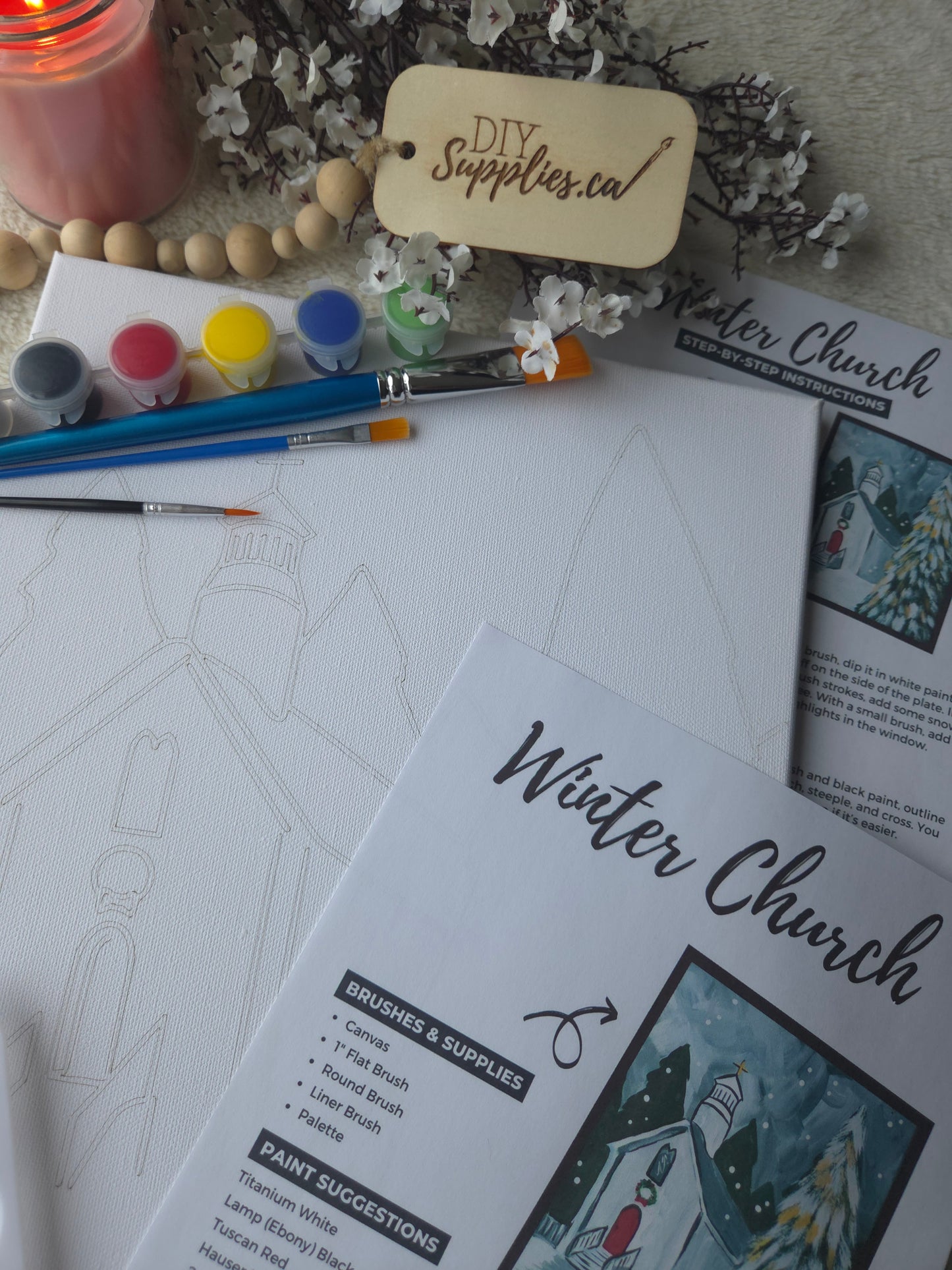 "Arty Party" Canvas Painting Kit - Winter Church