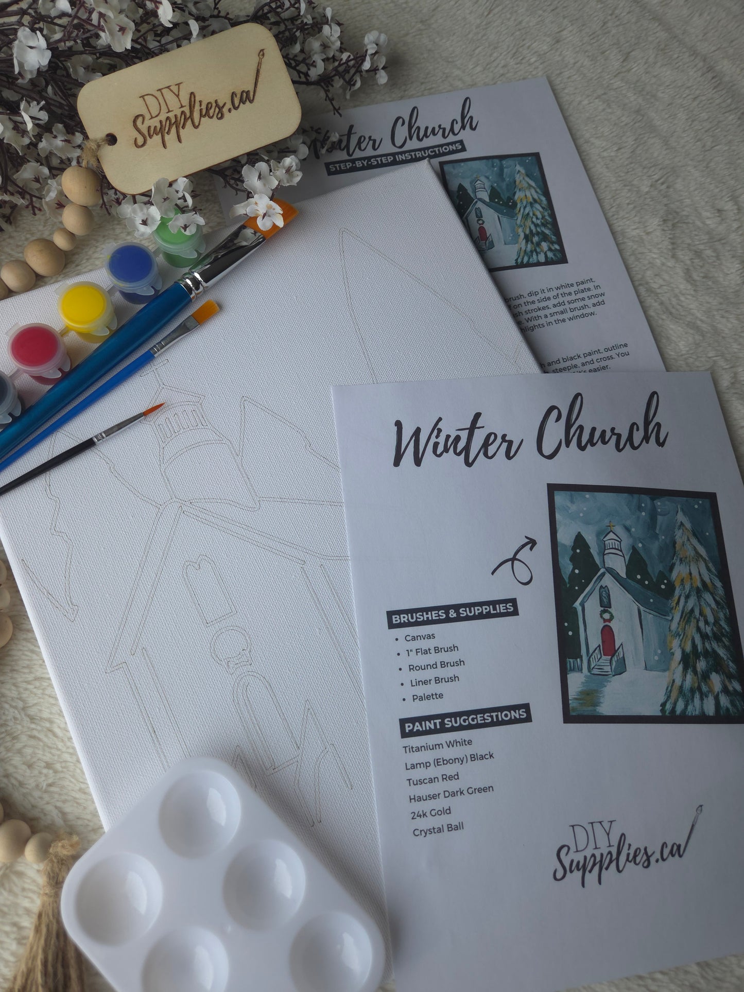 "Arty Party" Canvas Painting Kit - Winter Church