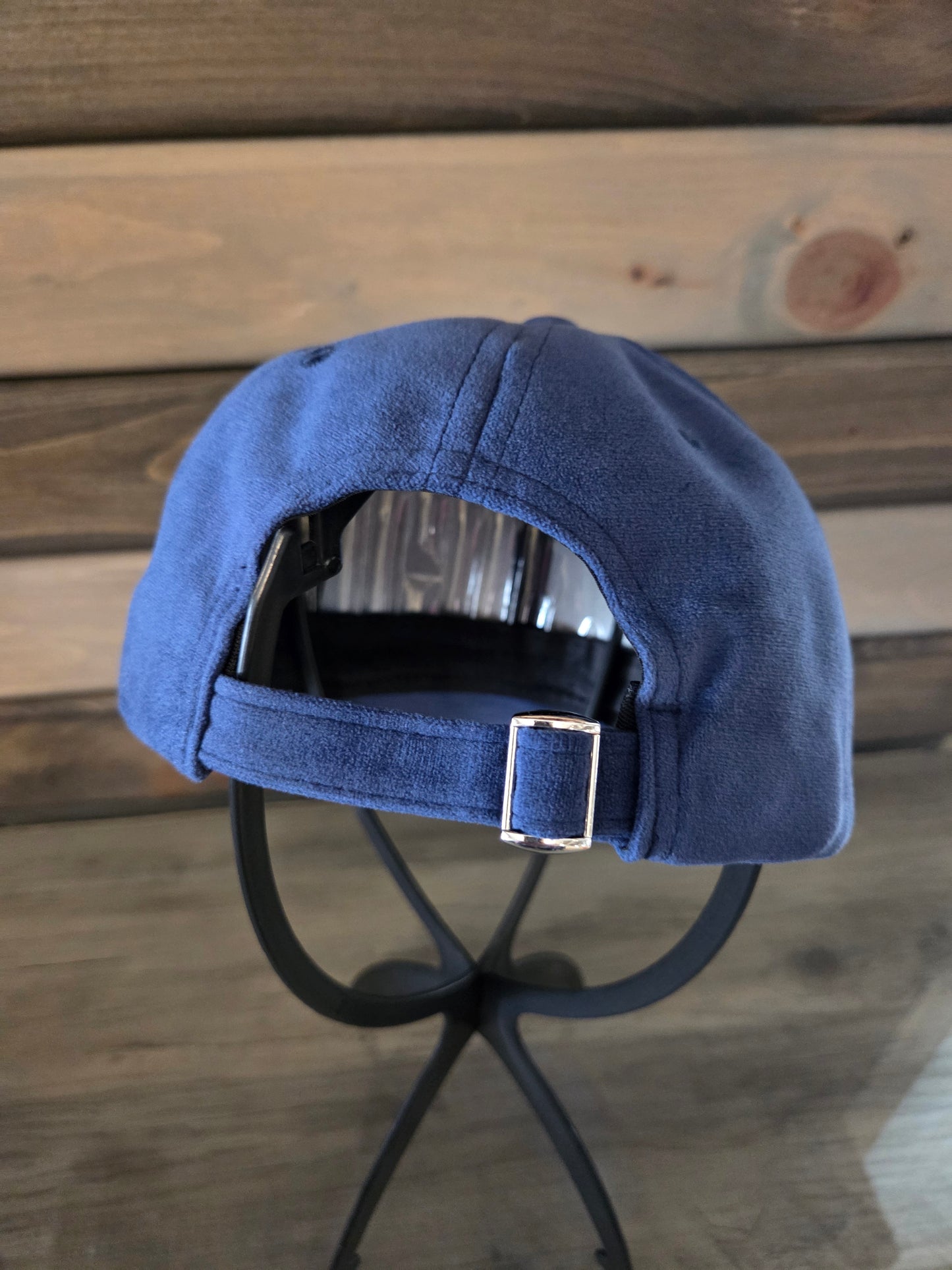 Suede Baseball Cap Plain - Navy Blue