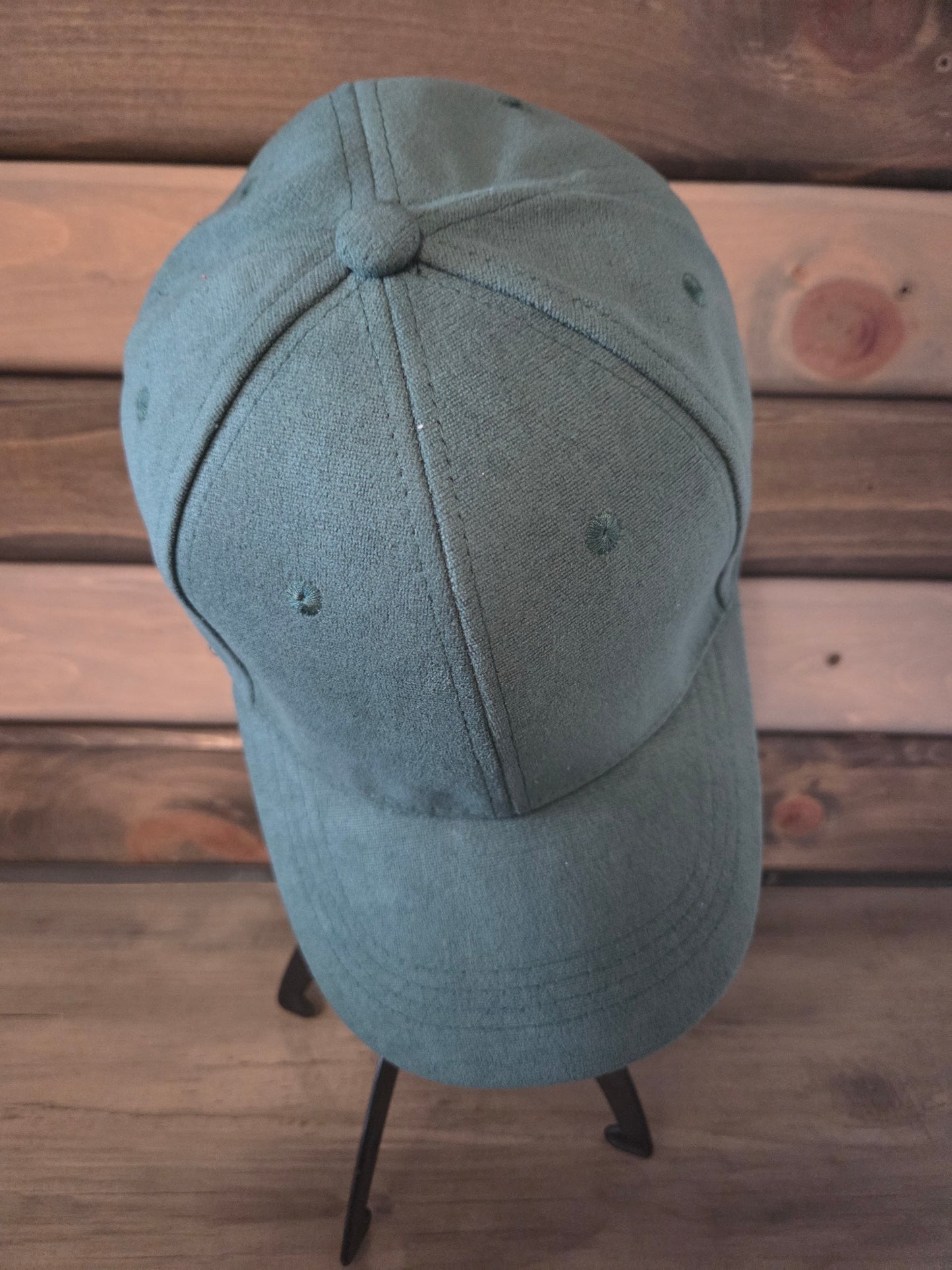 Suede Cap Green Burnt & Brushed Hat Blank