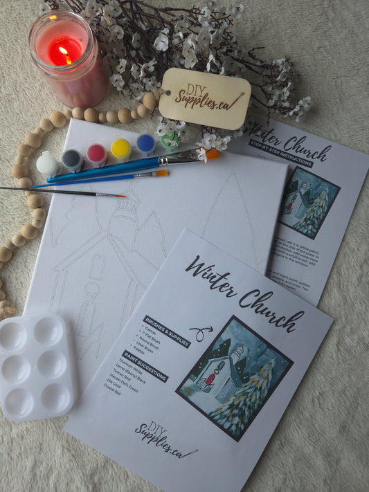 "Arty Party" Canvas Painting Kit - Winter Church
