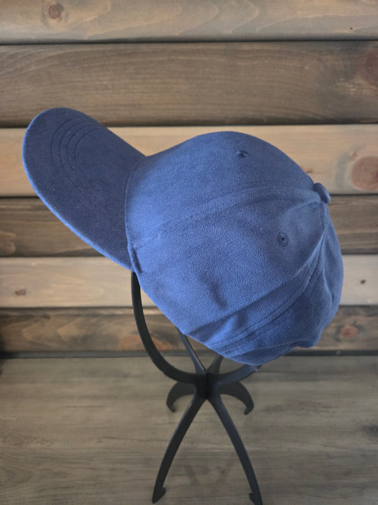 Suede Baseball Cap Plain - Navy Blue