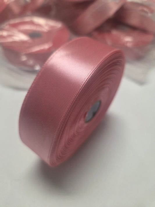 Double Faced 1 Inch Pink Satin Ribbon