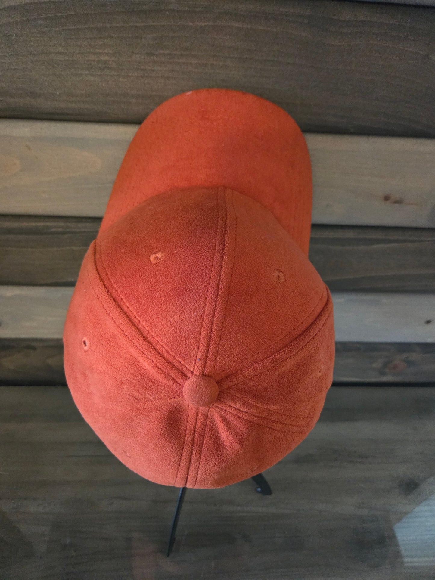 Suede Baseball Cap Plain - Rust