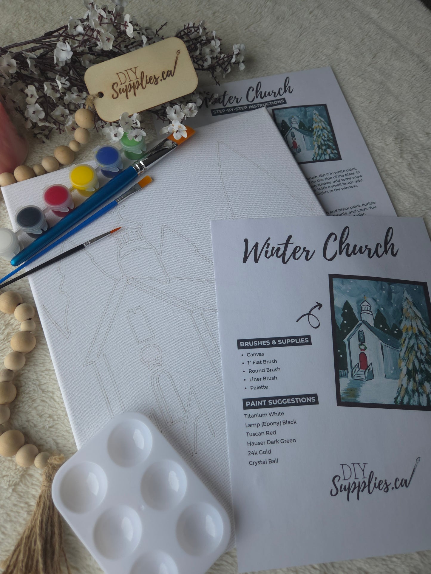 "Arty Party" Canvas Painting Kit - Winter Church