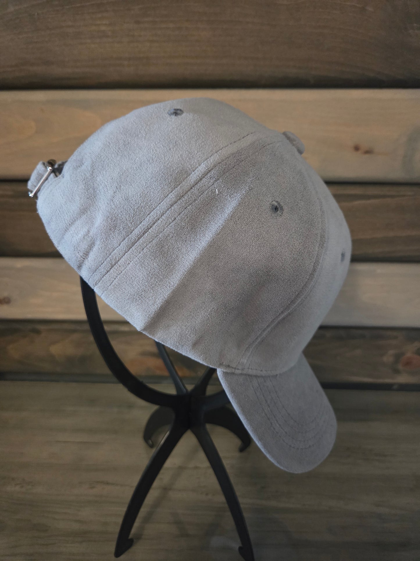 Suede Baseball Cap Plain - Grey