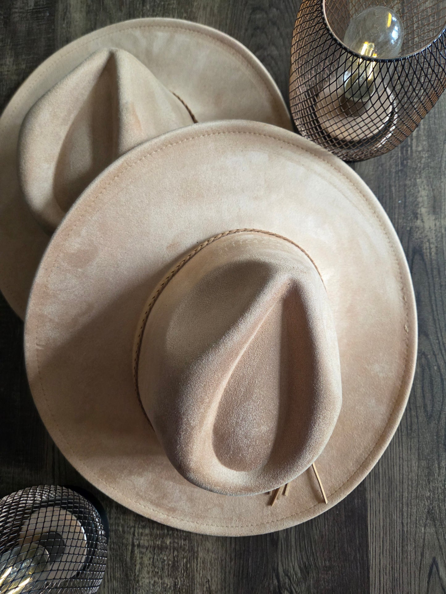 Plain Tear Drop Camel Burnt & Brushed Hat Blank