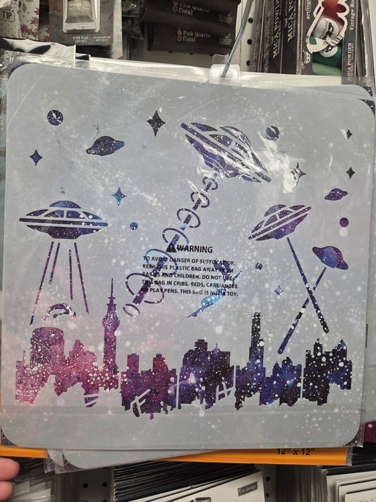 Plastic Stencil – UFO 11.8 inch x 11.8 inch