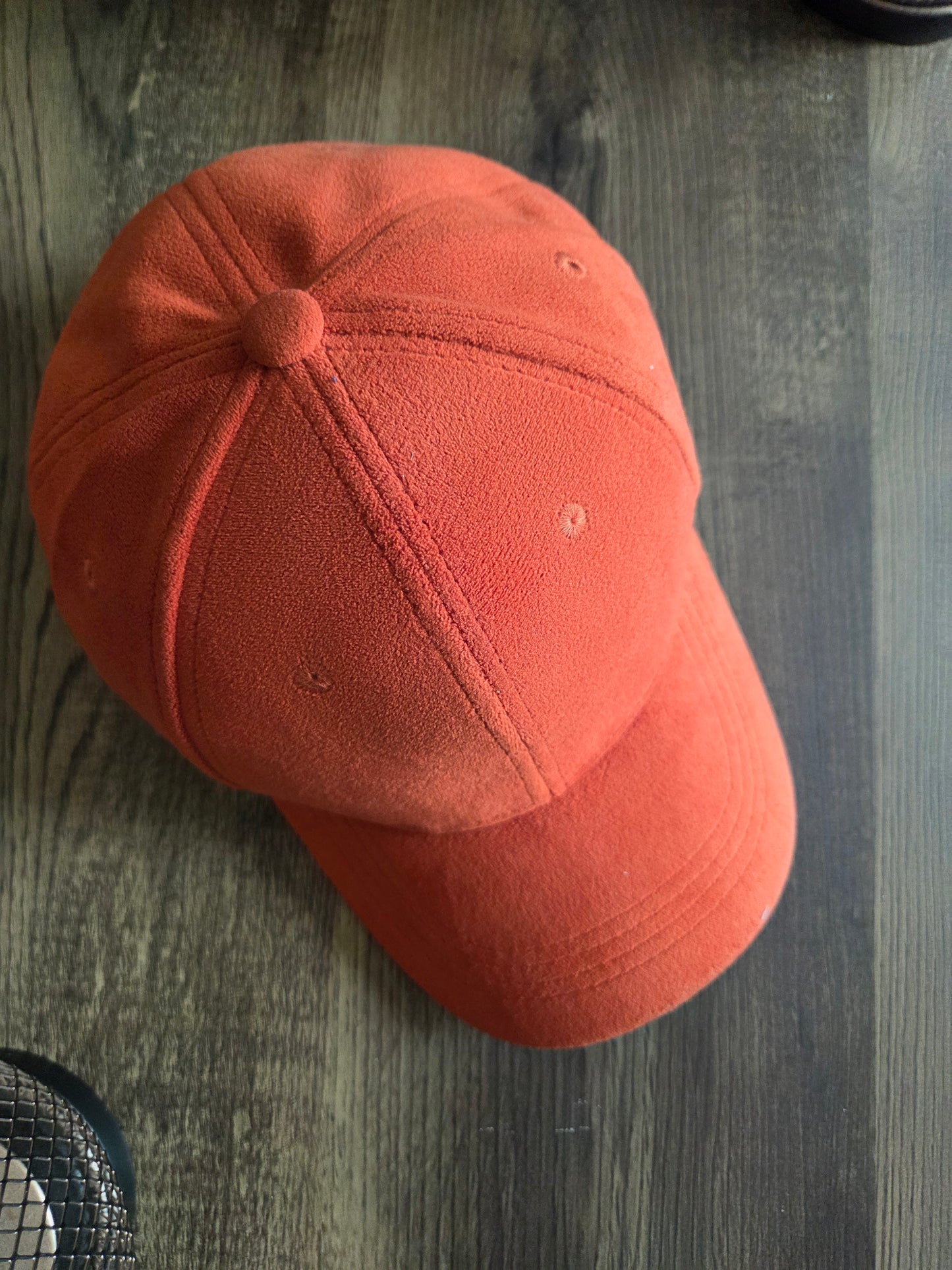 Suede Baseball Cap Plain - Rust