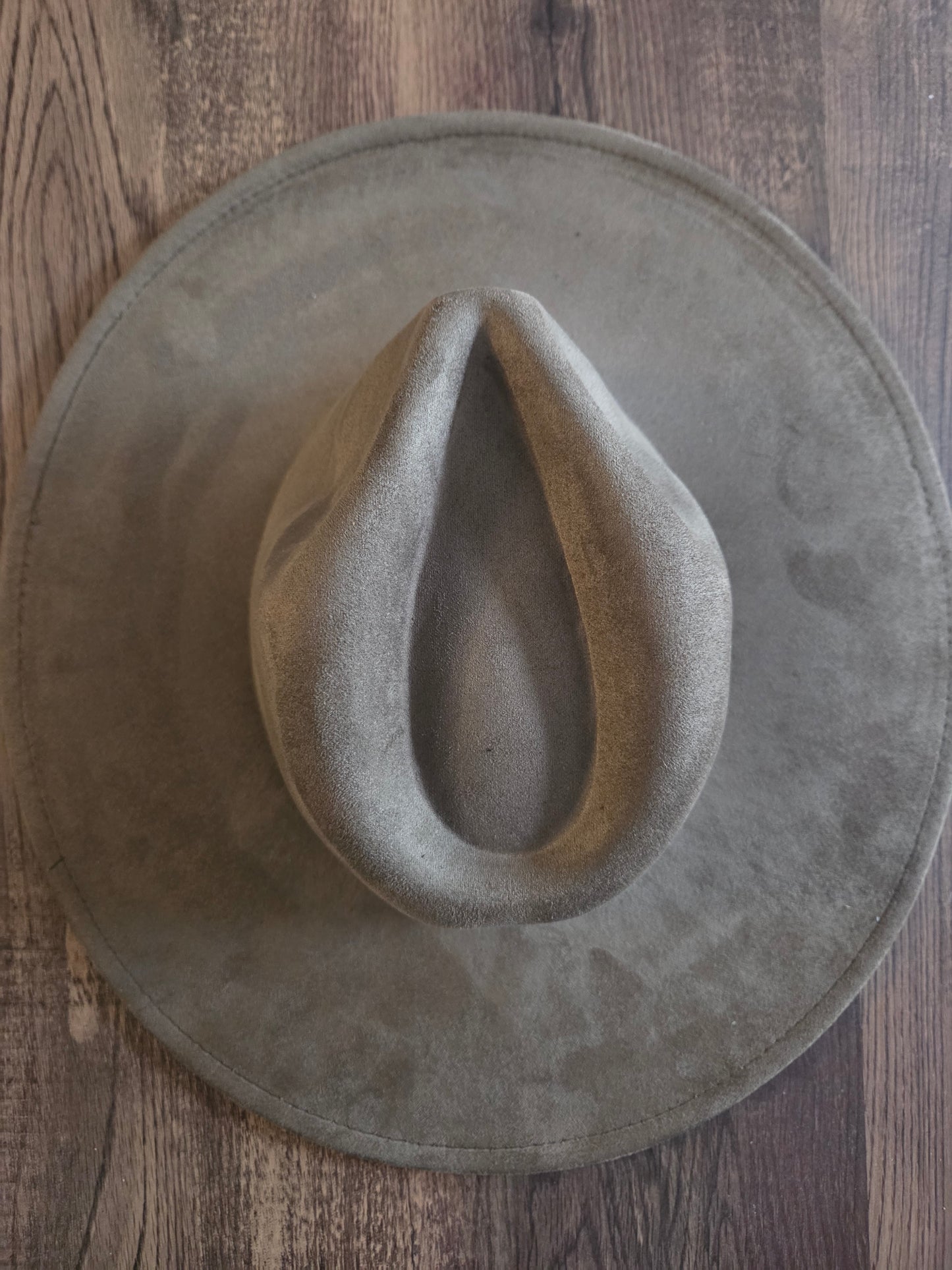 Plain Tear Drop Army Green Burnt & Brushed Hat Blank