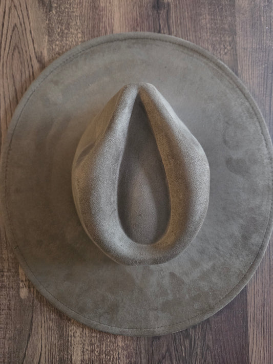 Plain Tear Drop Army Green Burnt & Brushed Hat Blank