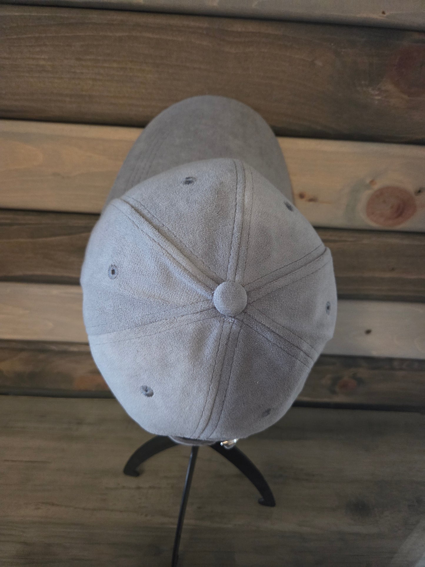 Suede Baseball Cap Plain - Grey