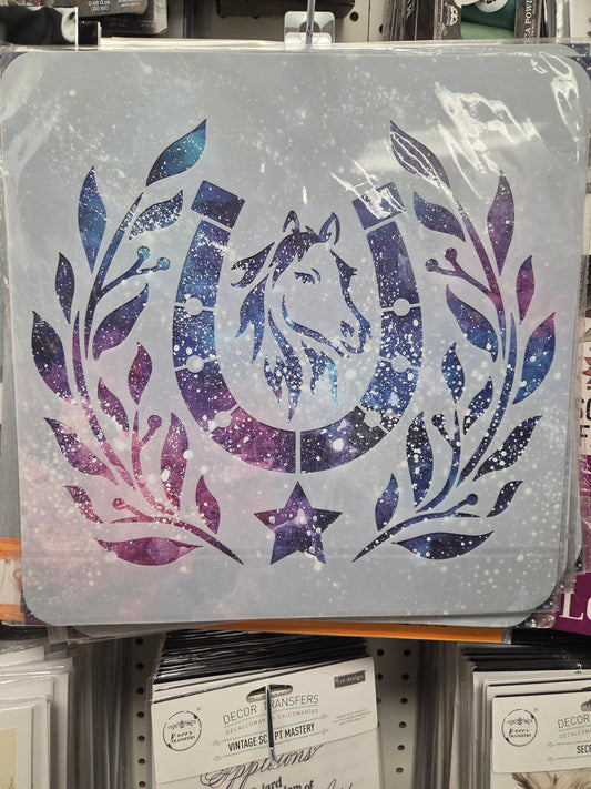 Plastic Stencil – Horseshoe  11.8 inch x 11.8 inch