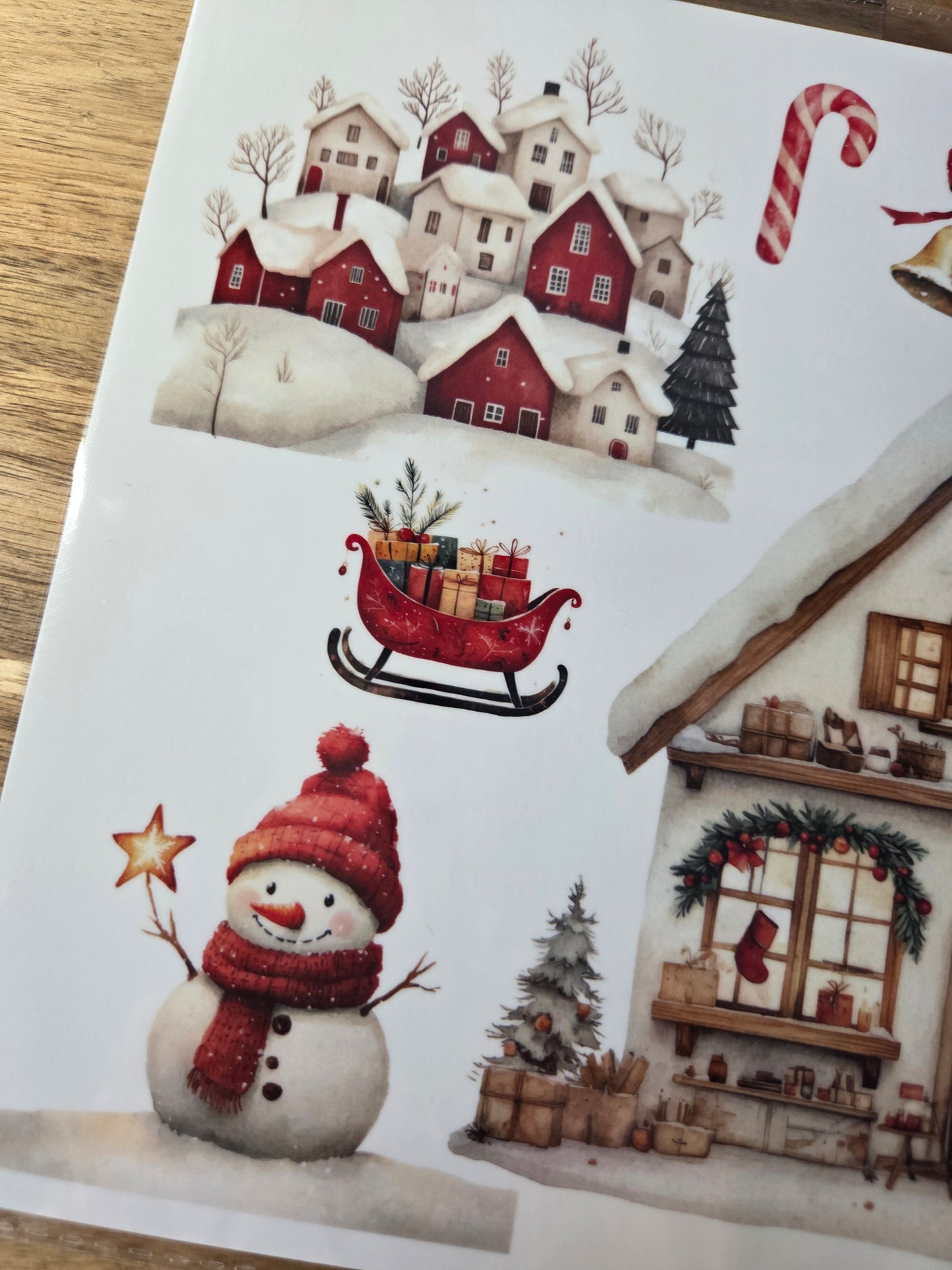 Water Transfer - Snow Village 8.5 x 11  Transfer Sheet