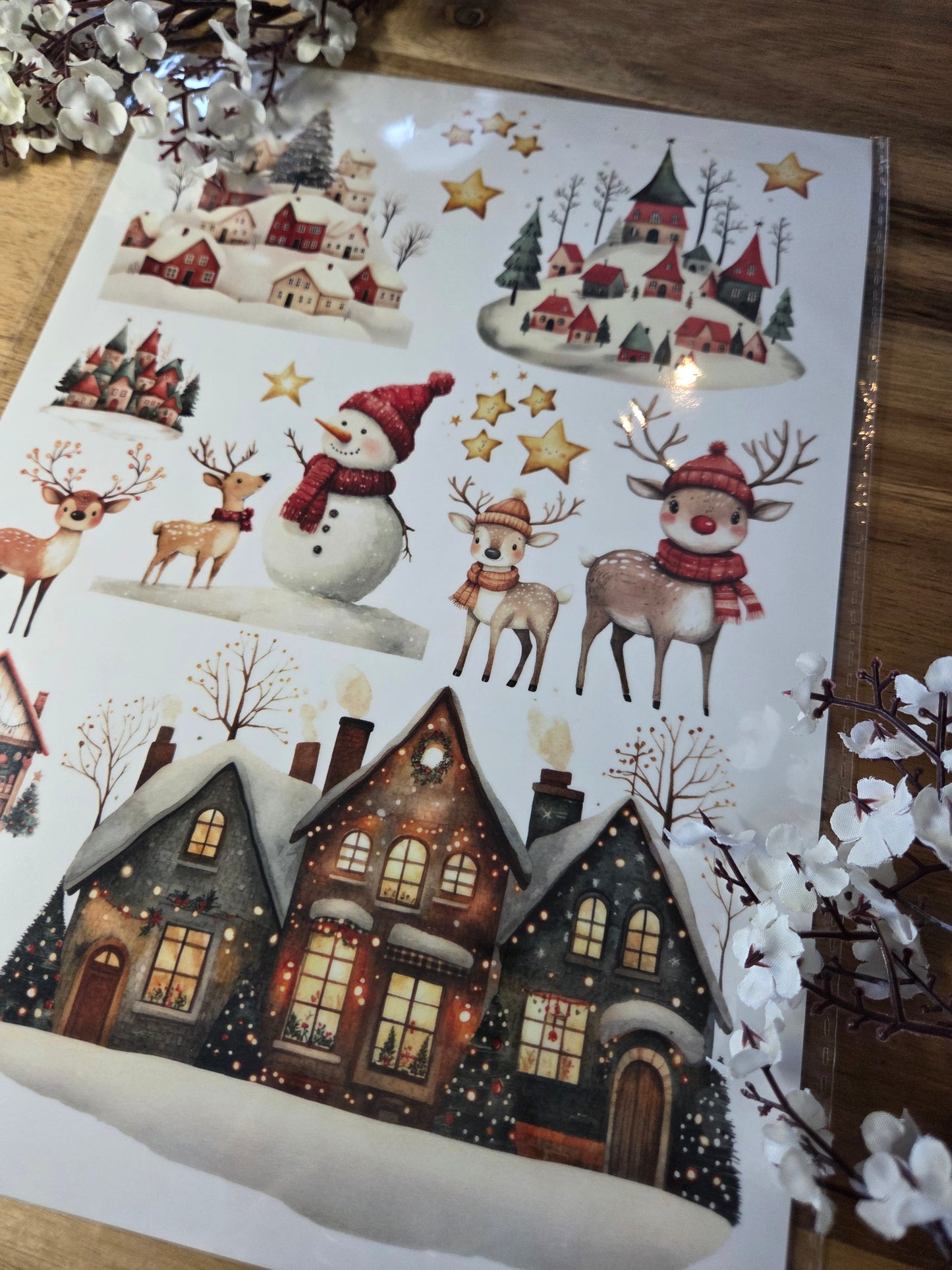 Water Transfer - Winter Nights 8.5 x 11  Transfer Sheet