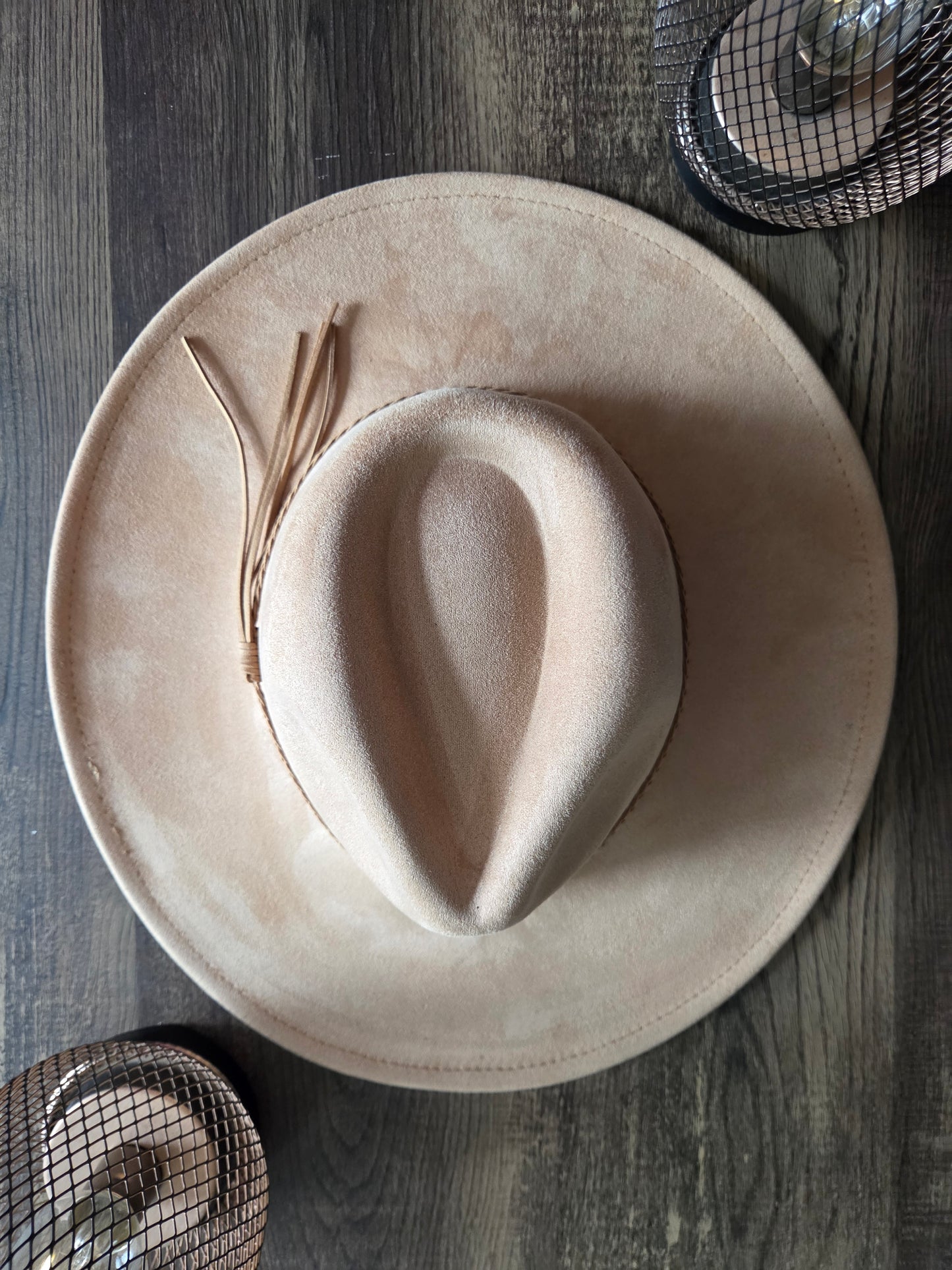 Plain Tear Drop Camel Burnt & Brushed Hat Blank
