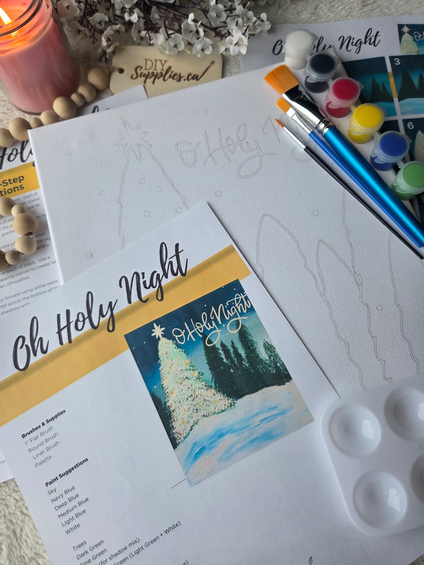 "Arty Party" Canvas Painting Kit -  O Holy Night