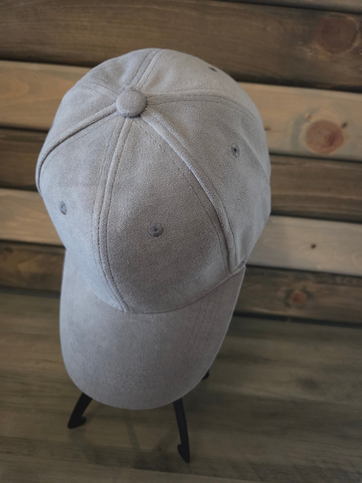 Suede Baseball Cap Plain - Grey