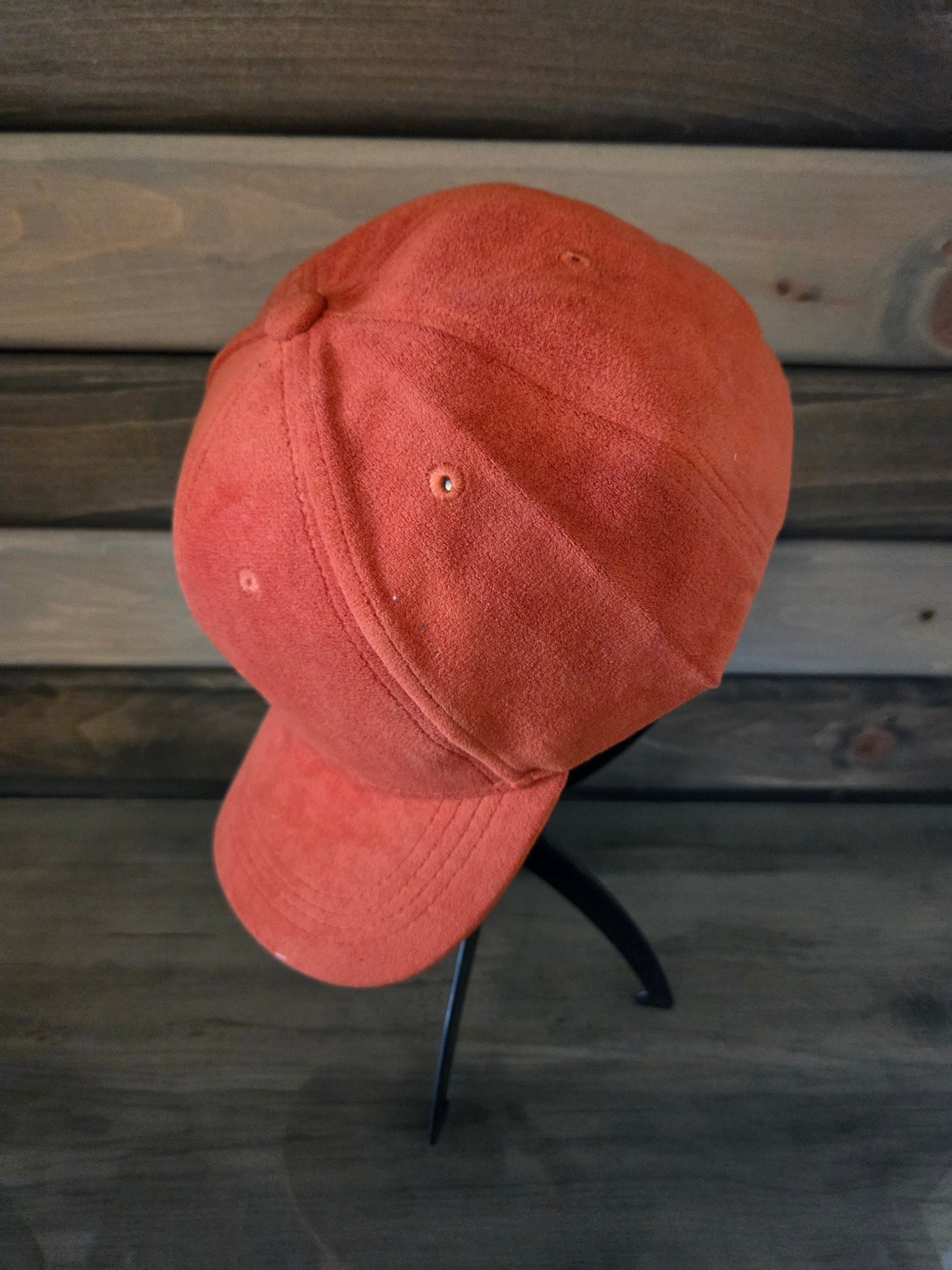 Suede Baseball Cap Plain - Rust