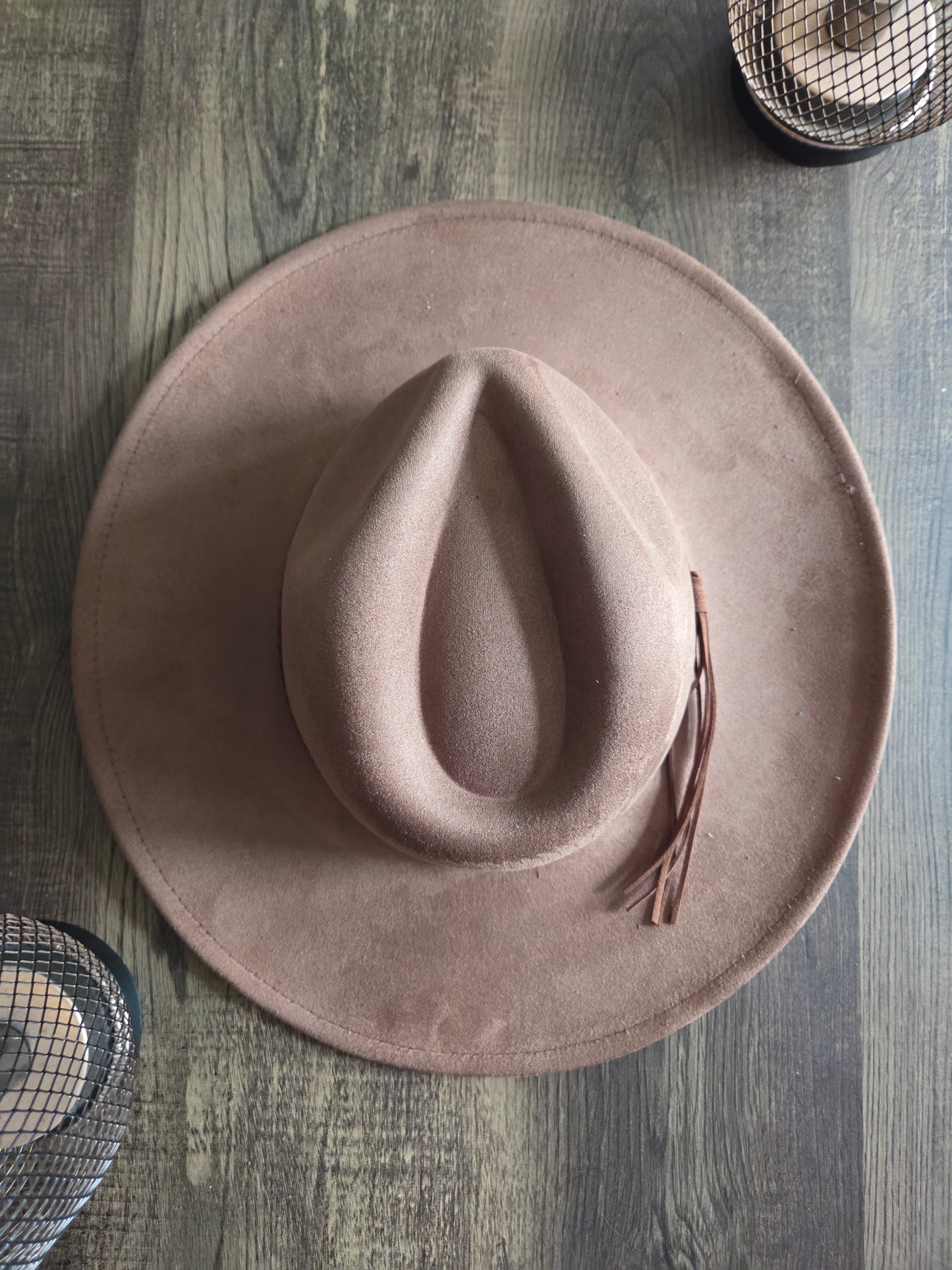 Plain Tear Drop Brown Burnt & Brushed Hat Blank