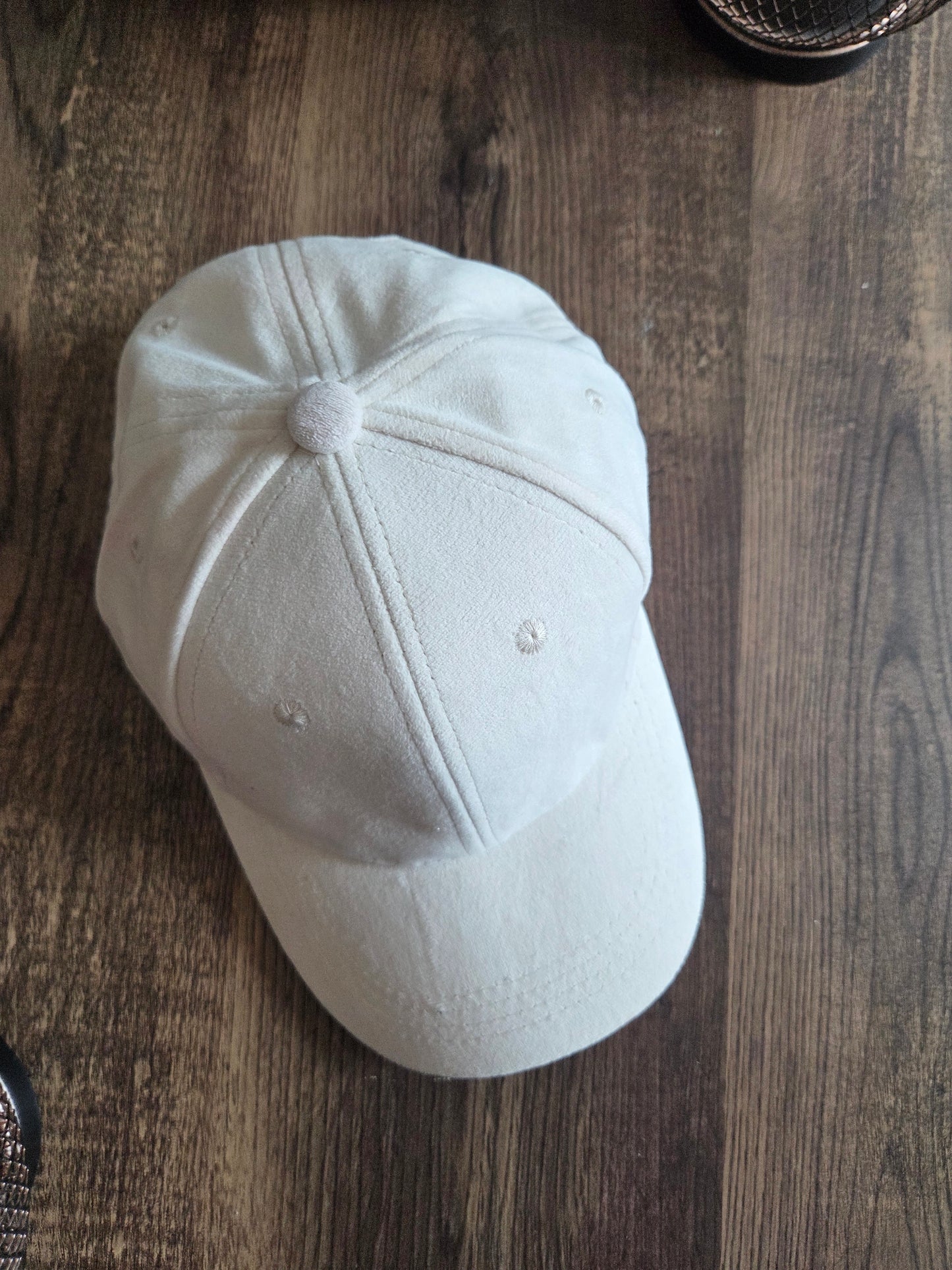 Suede Baseball Cap Plain - Ivory