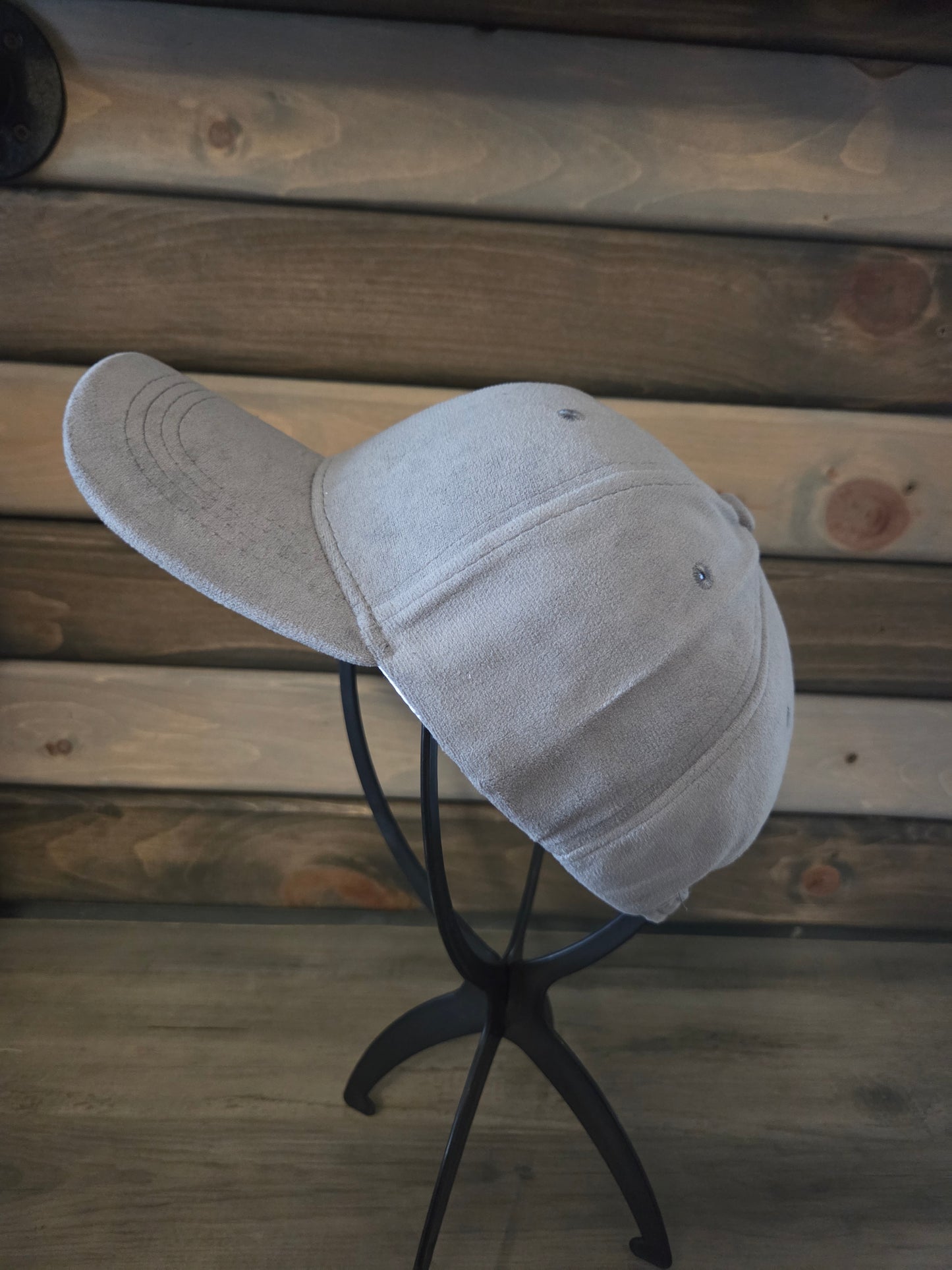 Suede Baseball Cap Plain - Grey