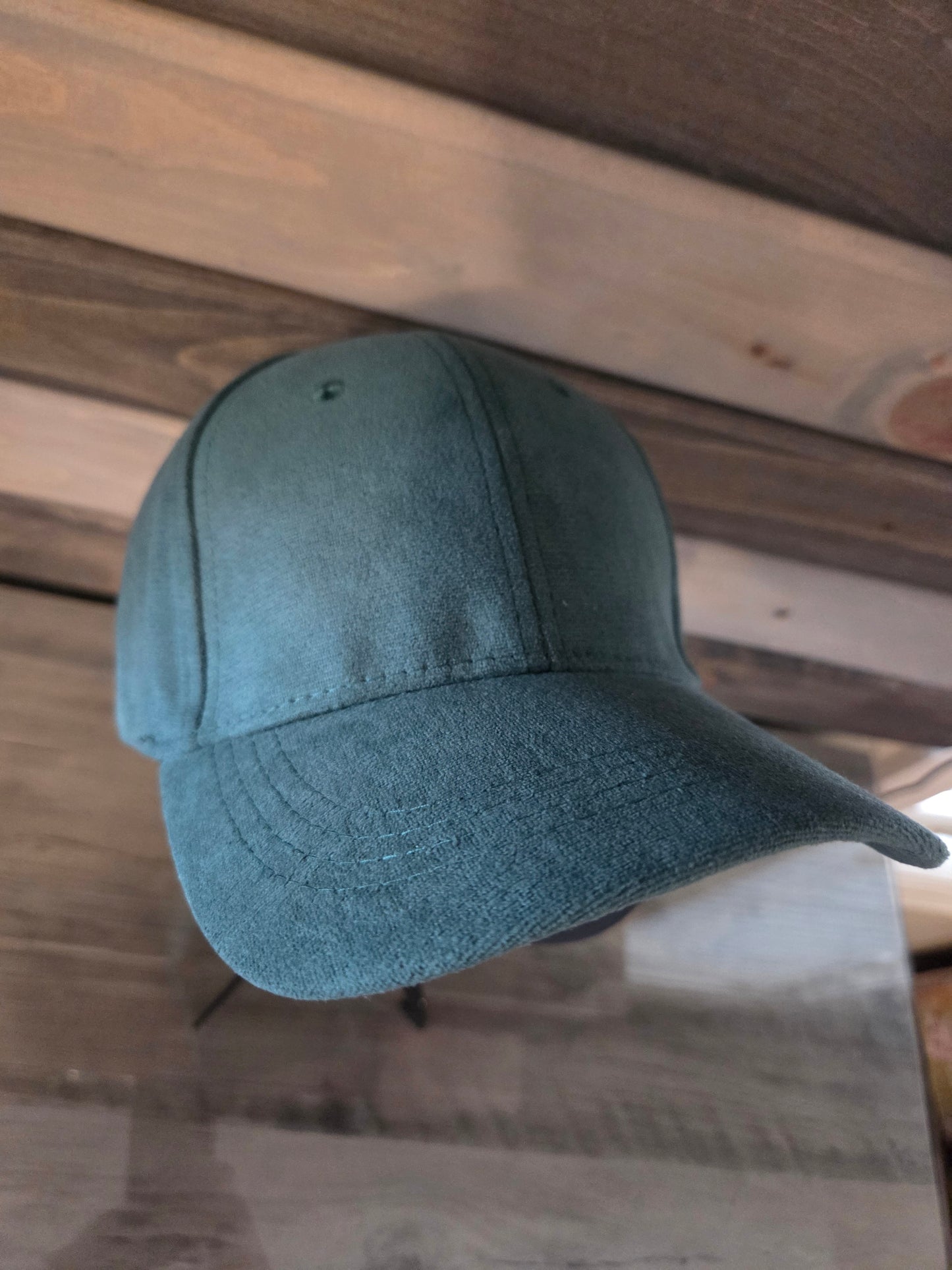 Suede Baseball Cap Plain - Green