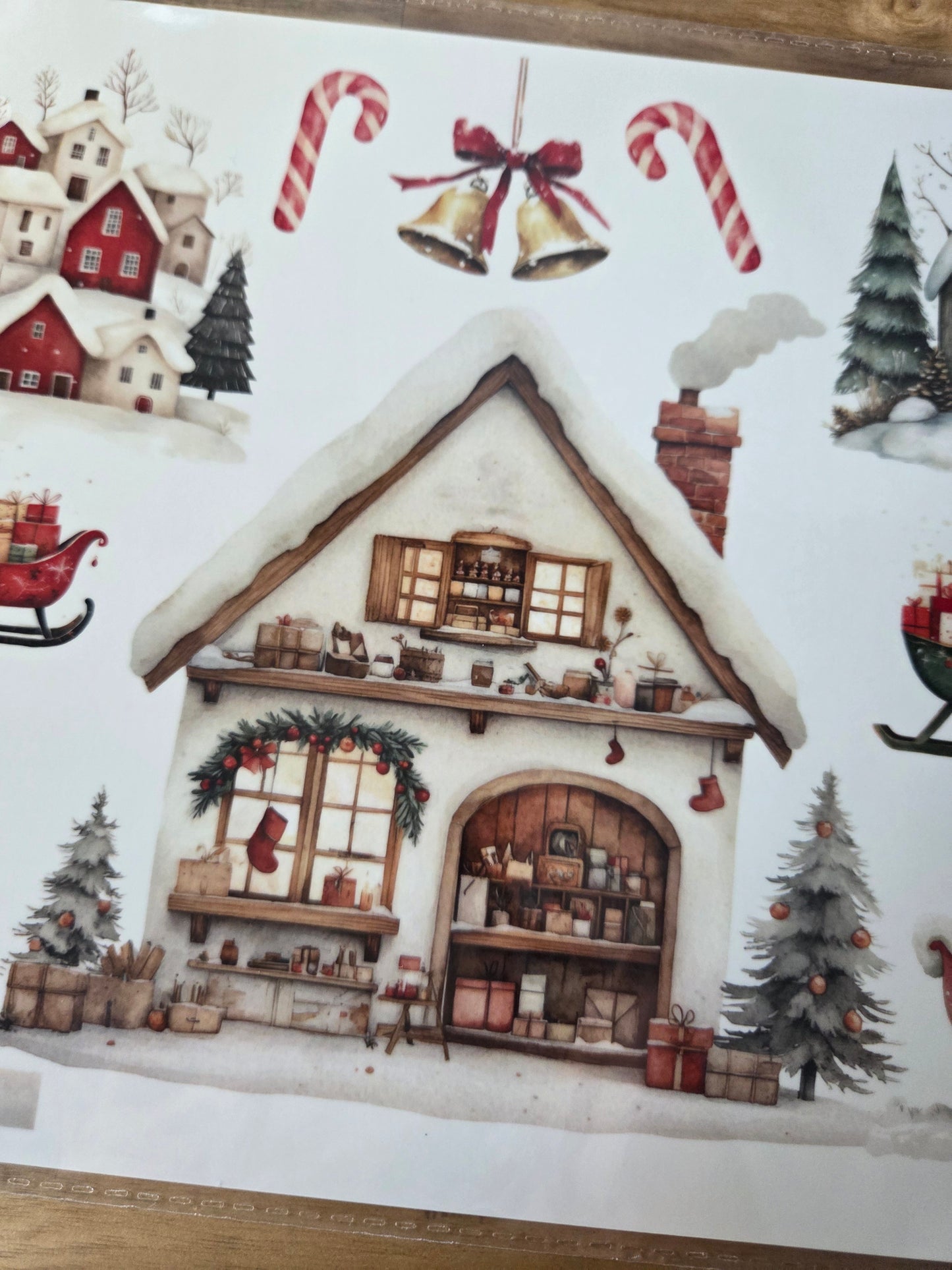 Water Transfer - Snow Village 8.5 x 11  Transfer Sheet