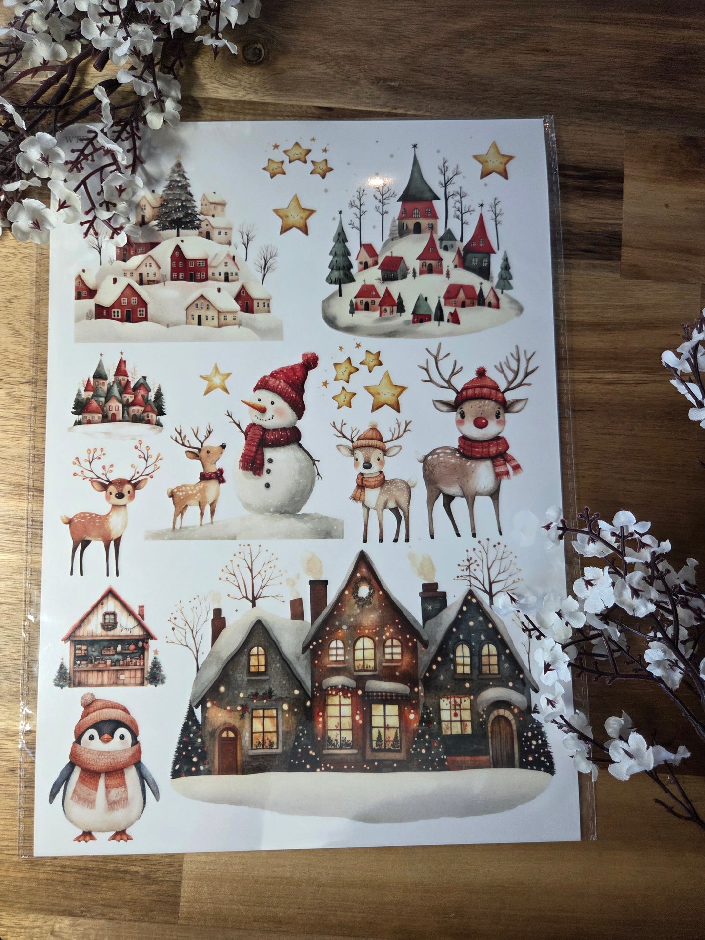 Water Transfer - Winter Nights 8.5 x 11  Transfer Sheet