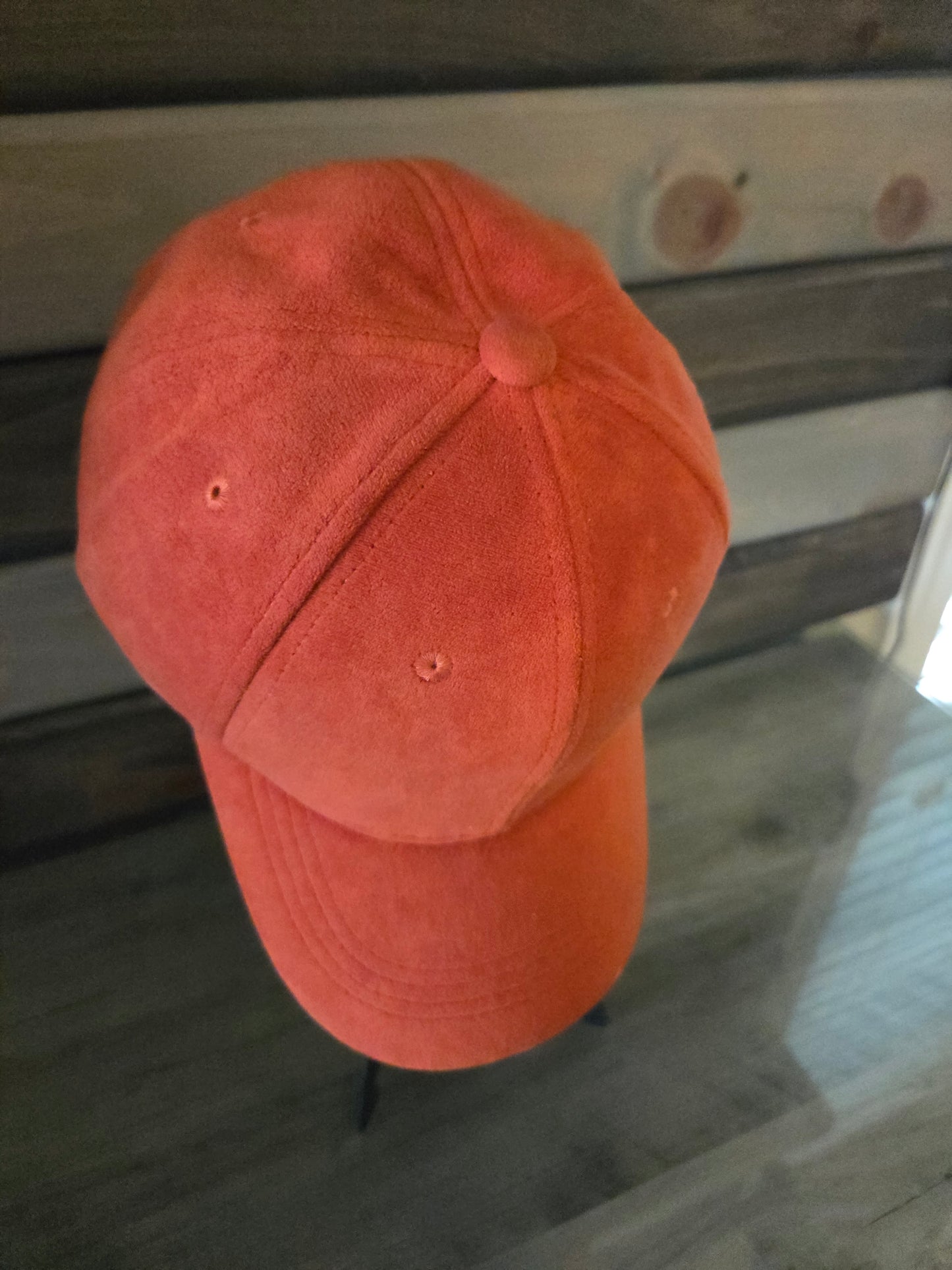 Suede Baseball Cap Plain - Rust