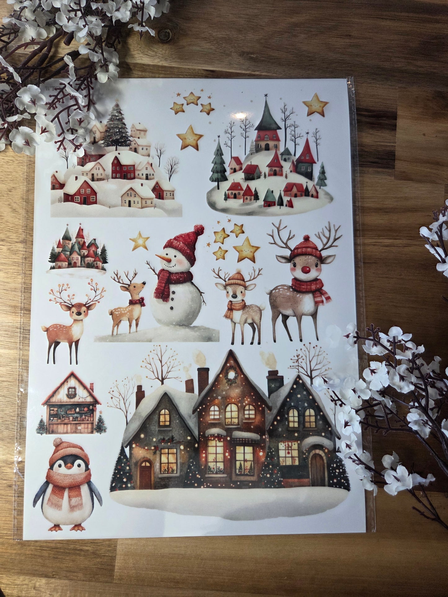 Water Transfer - Winter Nights 8.5 x 11  Transfer Sheet