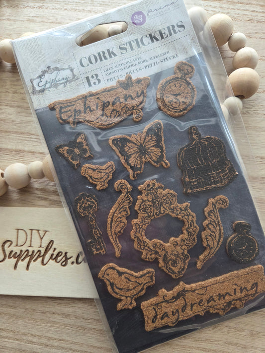 Prima Cork Stickers - 13 Piece Ephipany