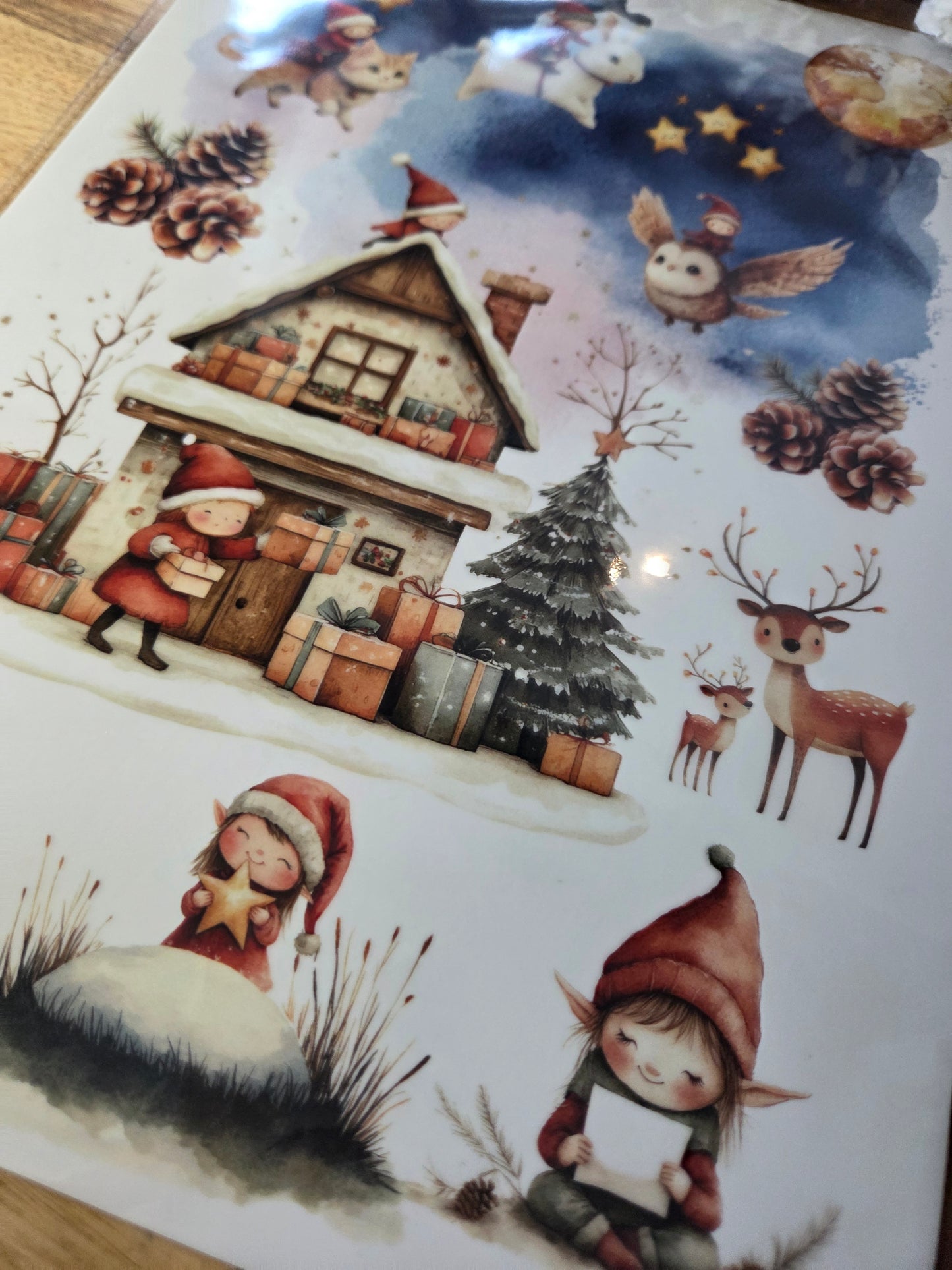 Water Transfer - Elf Getaway 8.5 x 11  Transfer Sheet