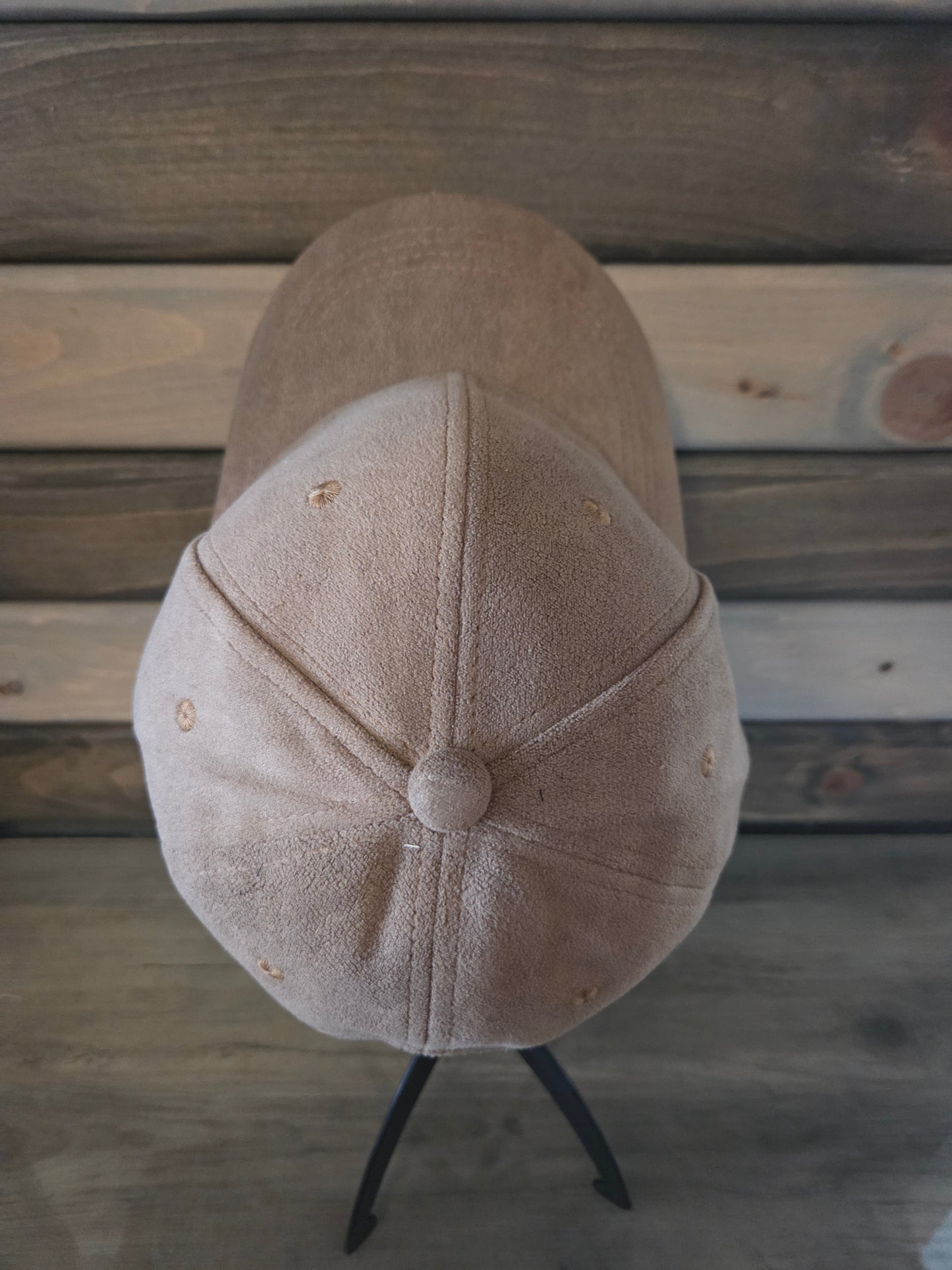 Suede Baseball Cap Plain - Light Brown